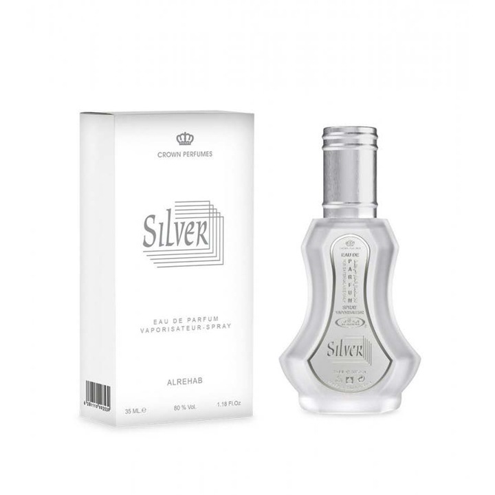 Parfum unisex Silver, 35 ml, note citrice si lemnoase, Al Rehab