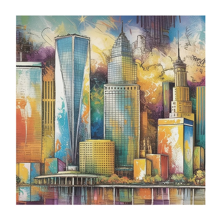 Rola Tapet Vinil De Perete, Tulup, Panorama orasului, Albastru, 250 x 250 cm, Culoare Intensa, Culoare Intensa, 010100060060000285005