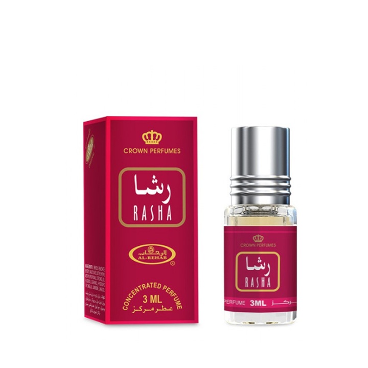 Rasha 3 ml olajparfüm, Al Rehab, orientális, virágos illatjegyek, Szaúd-Arábia