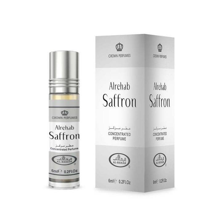 Parfümolaj 6 ml Al Rehab Saffron, sáfrány és tömjén jegyek, uniszex, Szaúd-Arábia
