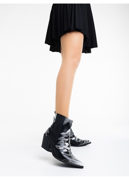 Botine dama negre din piele ecologica Mychal, Negru