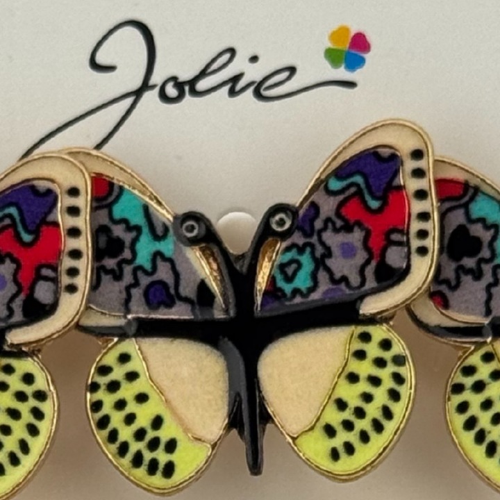 Set 12 Brose Martisor Primavara, Jolie, Model Fluture cu Aripi Deschise, Multicolor