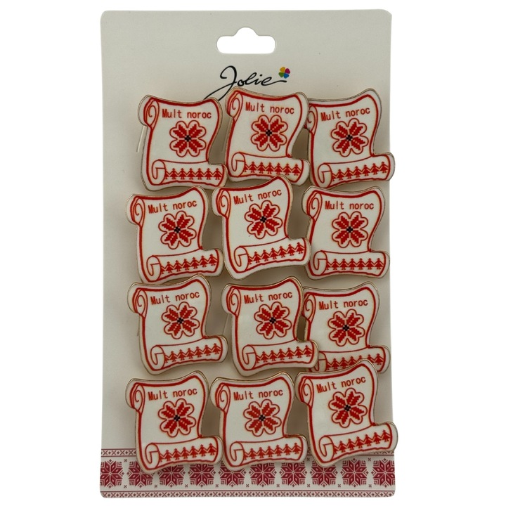 Set 12 Brose Martisor Primavara, Jolie, Model Papirus, cu Mesaj Mult Noroc