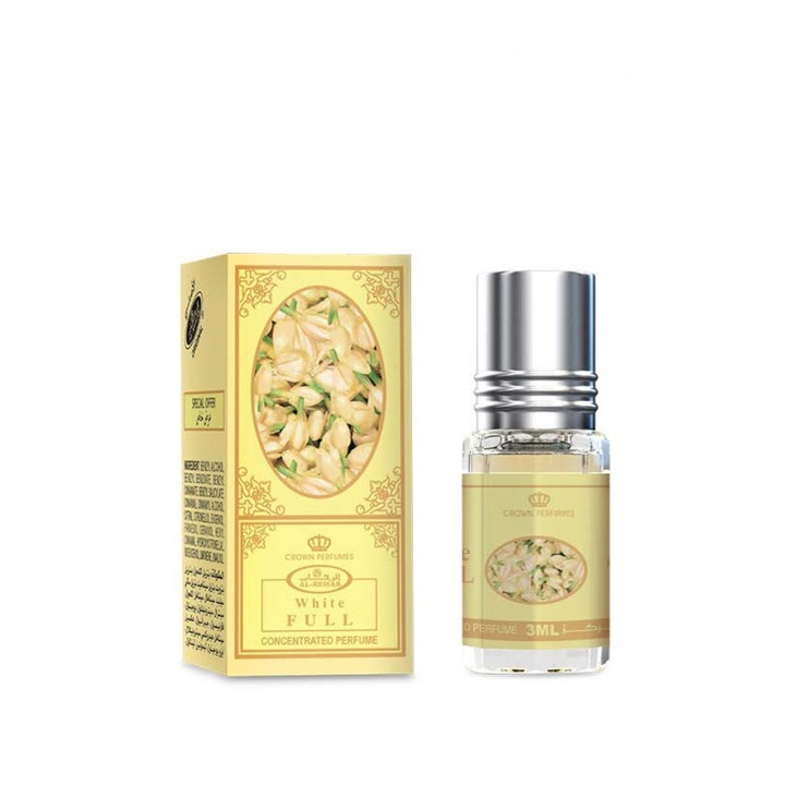Al Rehab parfümolajok, White Full, 3 ml, fehér virágok, jázmin jegyek
