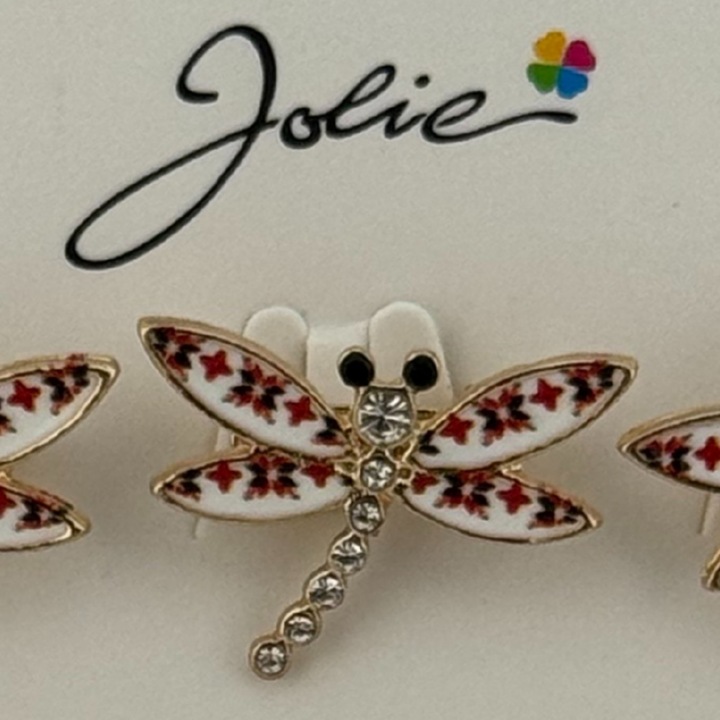 Set 12 Brose Martisor Primavara, Jolie, Model Libelula cu Motiv Traditional si Pietre