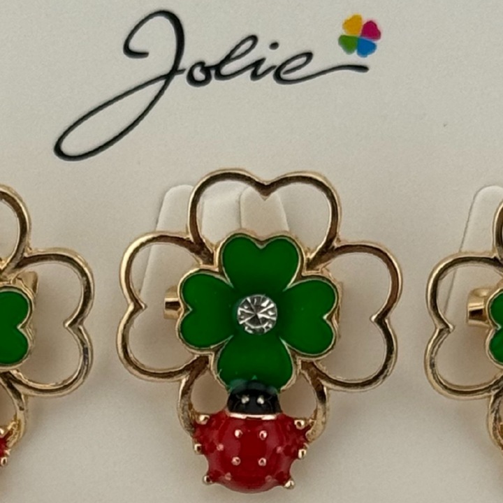 Set 12 Brose Martisor Primavara, Jolie, Model Trifoi cu Buburuza