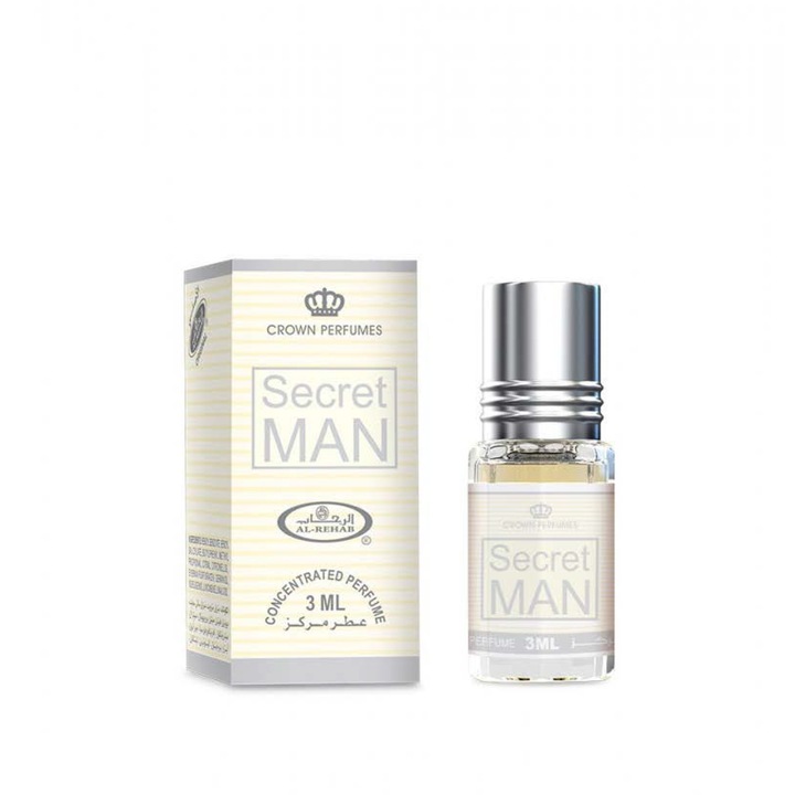 Secret Man olajparfüm 3 ml, Al Rehab, fás és citrusos jegyek