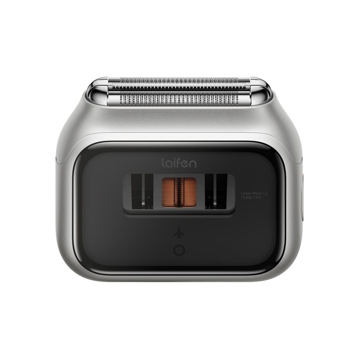 Aparat de ras electric Laifen P3 Pro, 3 lame, motor liniar dual 24.000 CPM, folie ultra-subțire 0,055 mm, IPX7, autonomie 100 min, încărcare rapidă USB-C, carcasă aluminiu CNC, gri deschis perlat