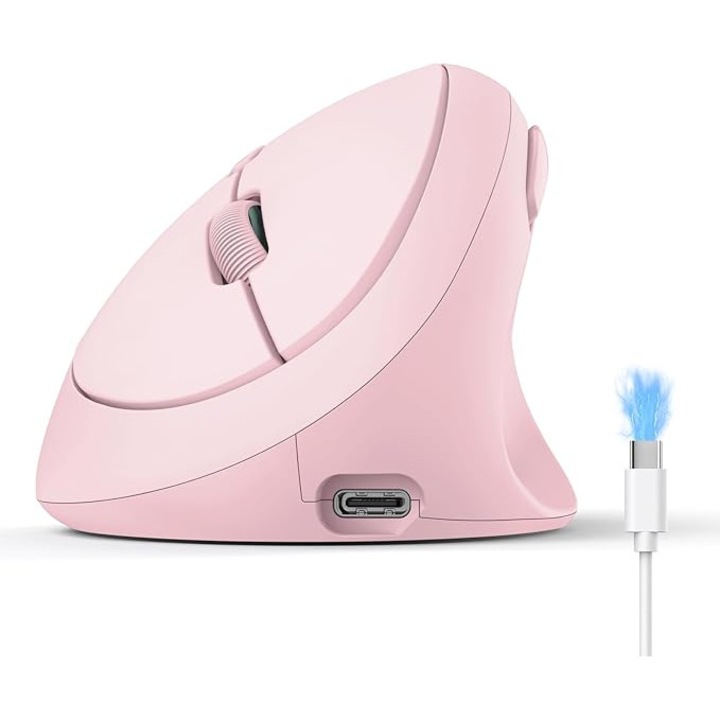 Mouse Ergonomic Wireless TeckNet, 4800 DPI, Roz