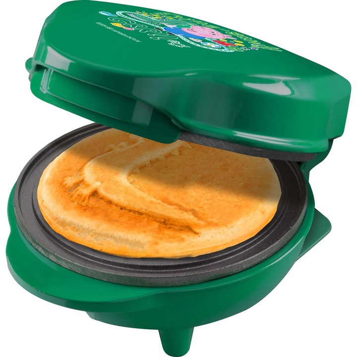 Aparat de facut wafe Bestron George Pig, 550 W, verde, 1 compartiment