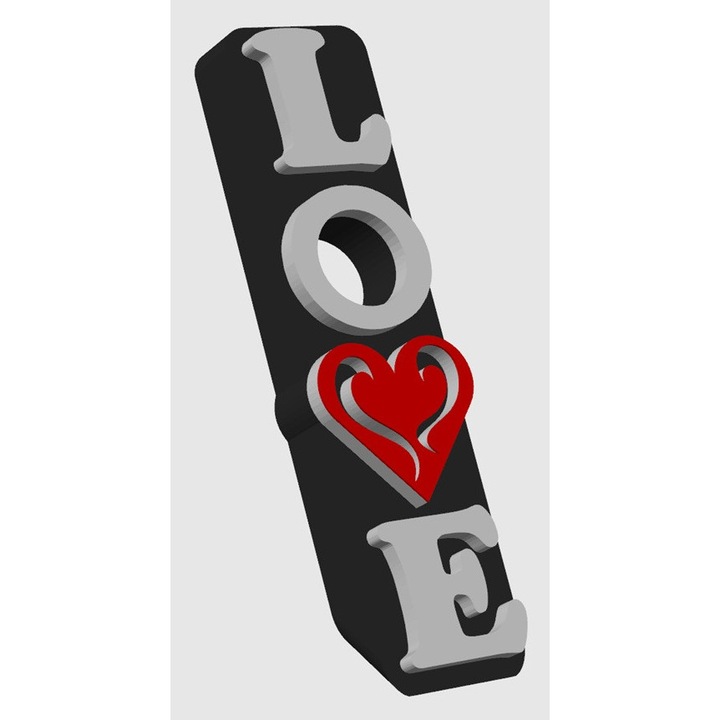 Suport sticla de vin inscriptionat LOVE, cadou ziua indragostitilor, printat 3D, Dual Stax®™