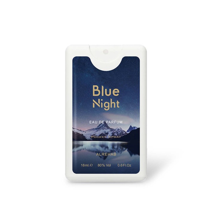 Eau de parfum, Al-Rehab, Pocket Spray, BLUE NIGHT, 18 ml, citrusos jegyek, levendula