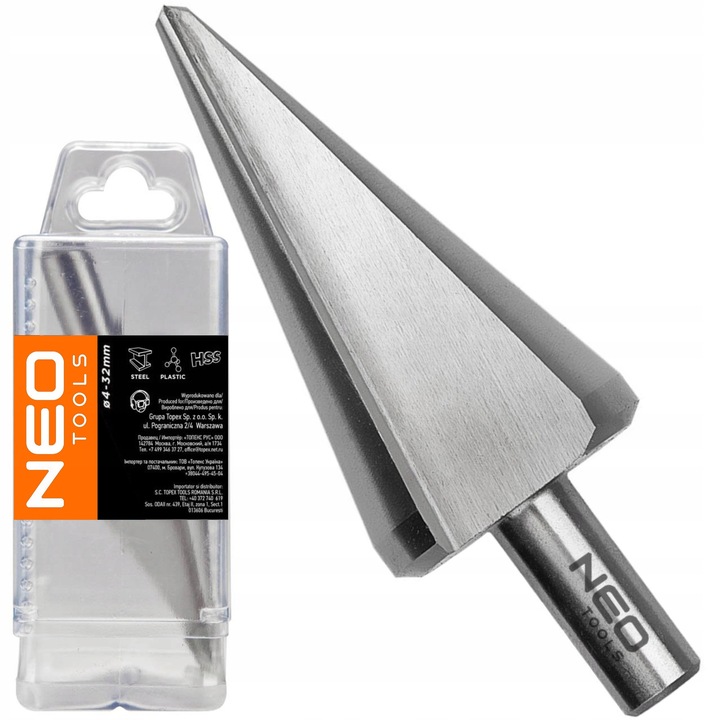Set de burghie conice NEO TOOLS 4-32mm HSS, 89mm, pentru metal, aluminiu, plastic