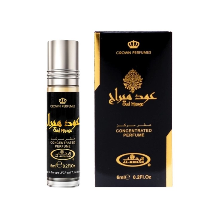 Unisex parfümolaj Oud Mirage, Al-Rehab, 6 ml, orientális jegyek, ámbra
