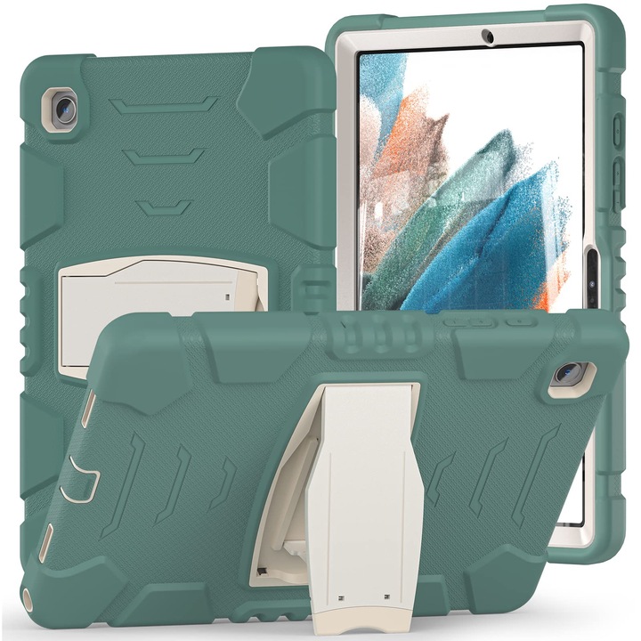 Páncélozott tok Samsung Galaxy Tab A8 10,5 tablethez, állvánnyal és fogantyúkkal, többszínű