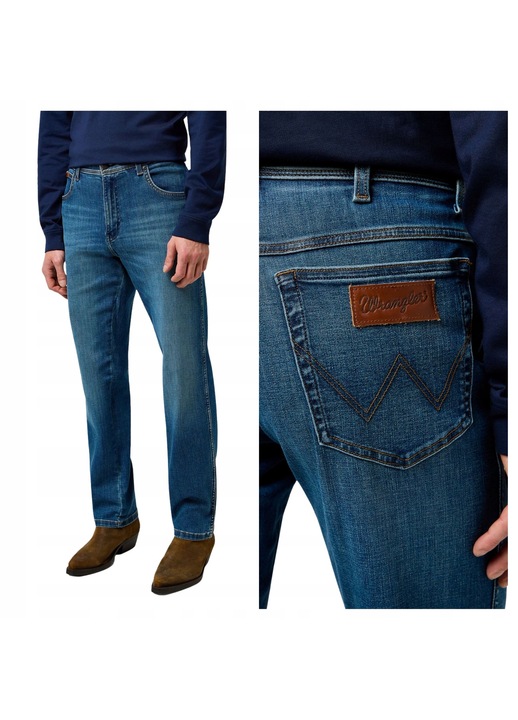 Blugi barbati Wrangler Texas, albastru, regular, W32xL34