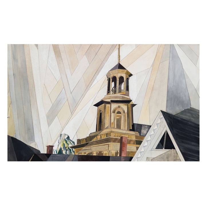 Tapet Vinilic Pentru Perete, Tulup, Turn arhitectural, Alb, 416 x 254 cm, Decorativ, Cu Model, 010100060100000285589