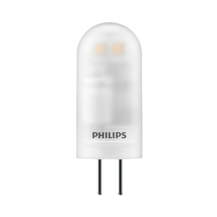 Bec LED Philips G4 1W 115 lumeni 12V, forma capsula, lumina calda