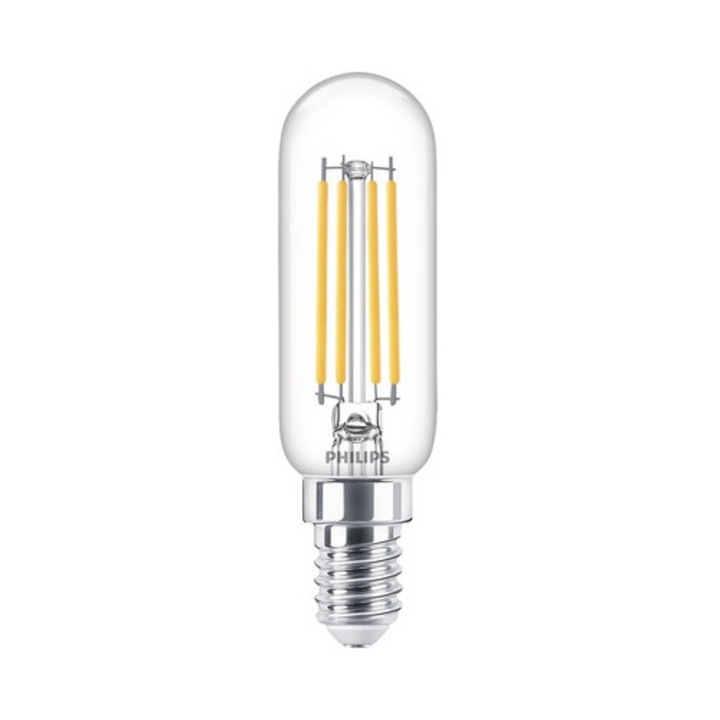Bec LED pentru hota Philips E14 4, 5W 470 lumeni, glob clar, lumina calda
