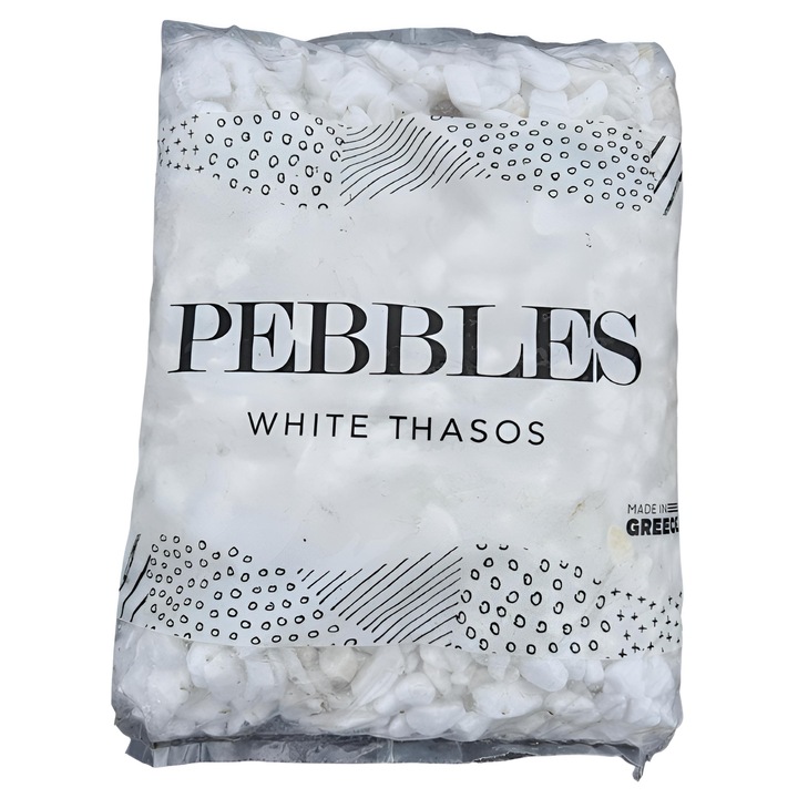 Piatra Thassos alba, rotunda, 1-3, saci 20 kg