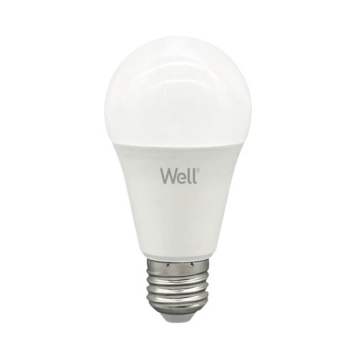 Bec LED Well E27 12W 1360 lumeni, glob mat A60, lumina rece