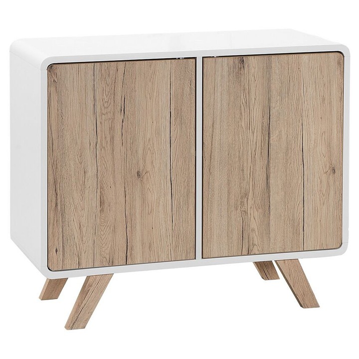 Comoda alb si maro deschis