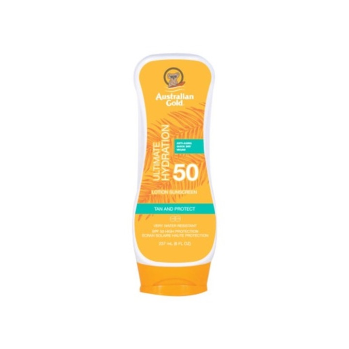 Lotiune Protectie Solara, Australian Gold, Ultimate Hydration SPF 50, Protectie Solara, Hidratare Intensiva, Protectie UVA/UVB, 237 ml