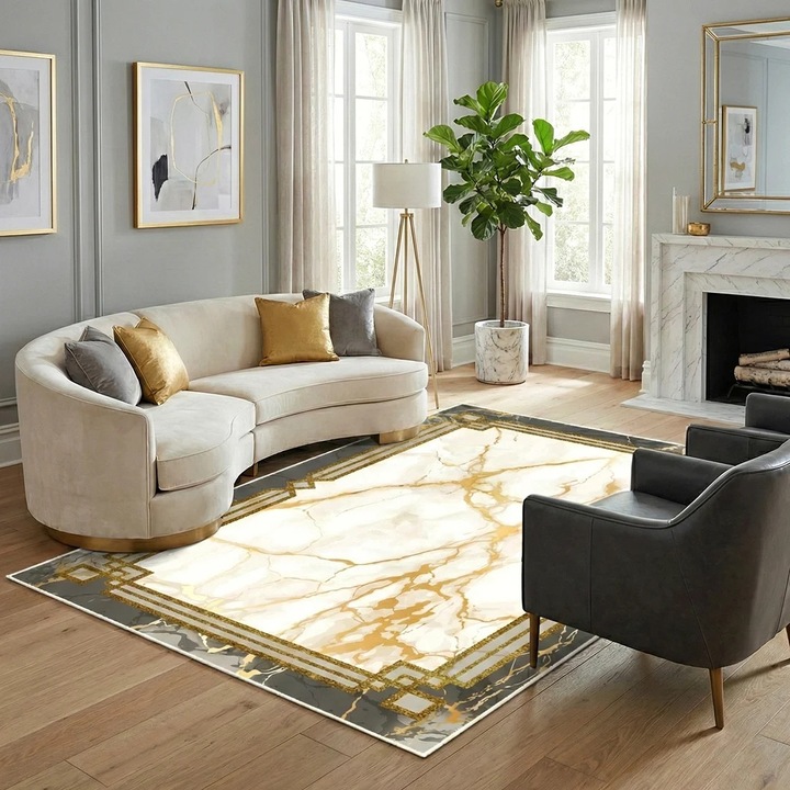 Covor camera antiderapant, Stil Luxury, 80x150 cm