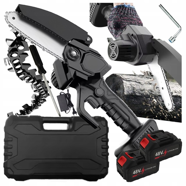 Láncfűrész, Orbinum, mini, 2 akkumulátor, 24V, 10-12cm, könnyű