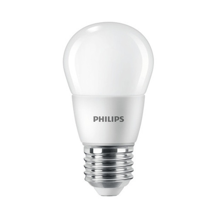 Bec LED Philips E27 7W 806 lumeni, glob mat G48, lumina calda