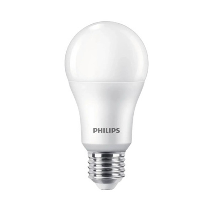Set 2 becuri LED Philips E27 13W 1515 lumeni, glob mat A67, lumina calda