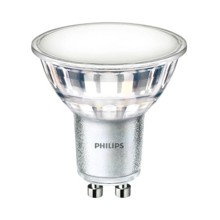 Bec LED spot Philips GU10 4, 9W 550 lumeni 230V, lumina calda