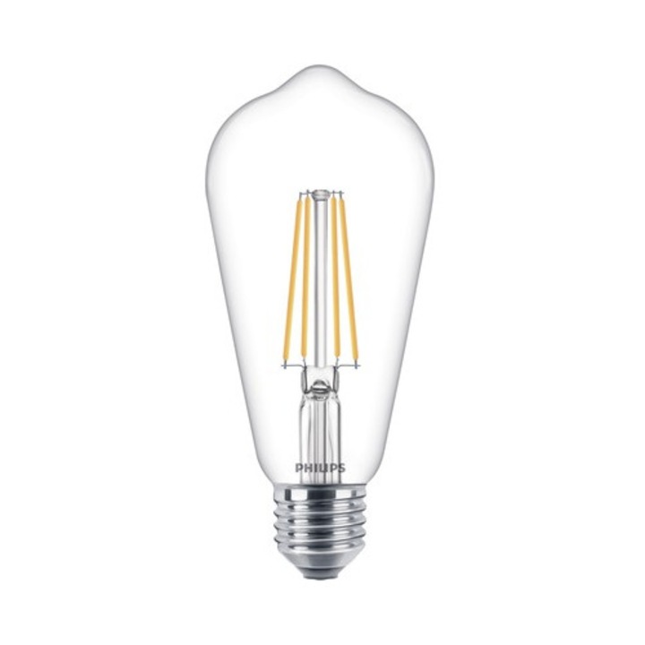 Bec LED Philips E27 4, 3W 470 lumeni, glob para ST64, lumina calda