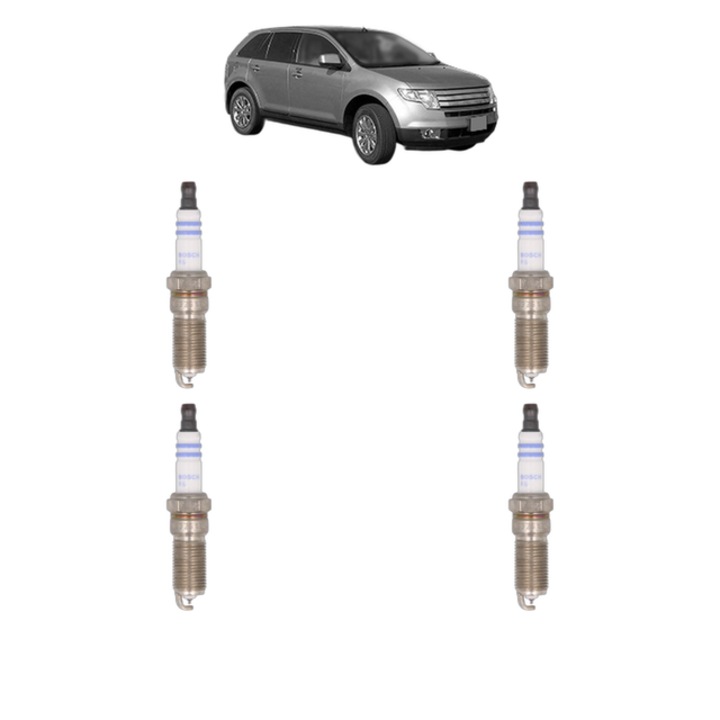 Set 4 Bujii Scanteie FORD USA EDGE (U387) 2.0 AWD 243 CP din 2011, bujie motor, Bosch, 4x Stickere auto cu FORD USA
