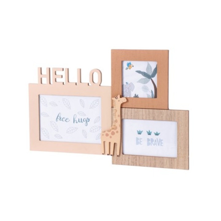 Rama 3 foto Hello, 42x29 cm, mdf