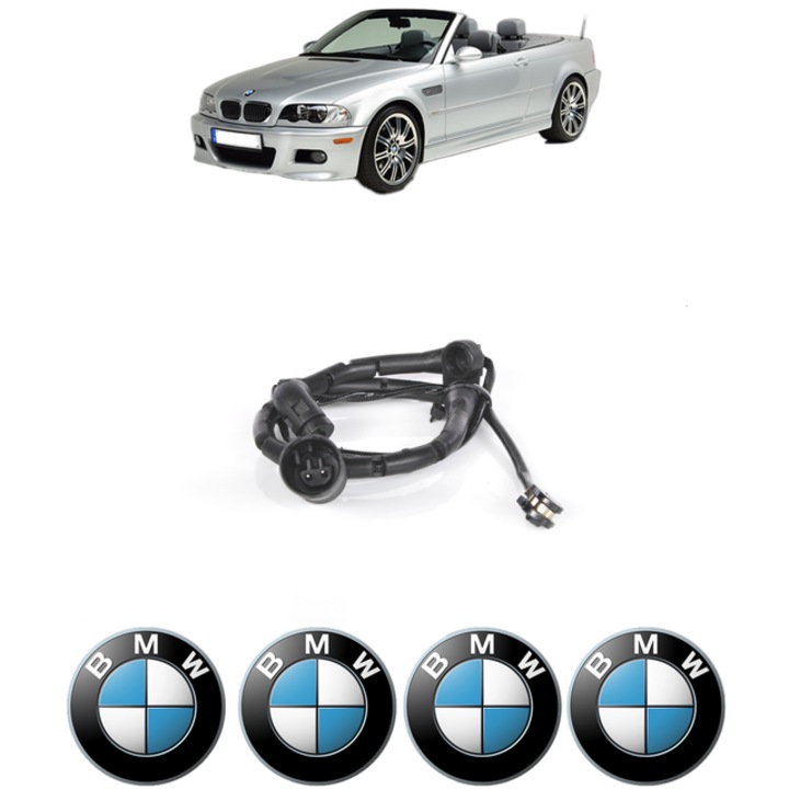 Senzor uzura placute frana BMW 3 Convertible (E46) 320 Ci 170 CP din 2000 - 2007, Bosch, 4x Stickere auto cu BMW