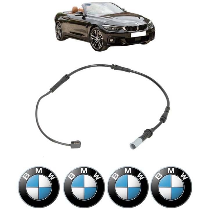 Senzor uzura placute frana BMW 4 Convertible (F33, F83) 430 d 258 CP din 2014 - 2020, Bosch, 4x Stickere auto cu BMW