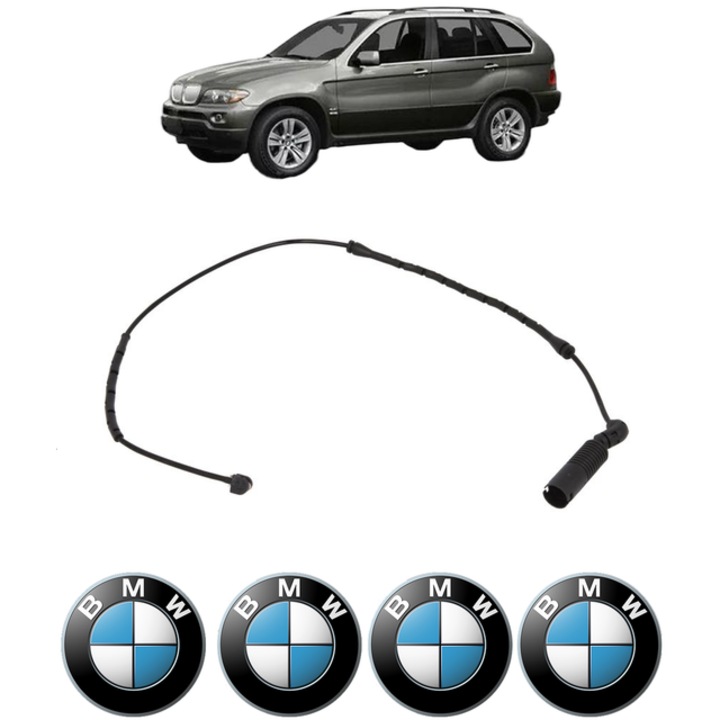 Senzor uzura placute frana BMW X5 (E53) 4.4 i 320 CP din 2003 - 2006, Bosch, 4x Stickere auto cu BMW