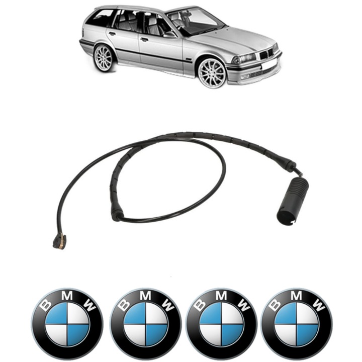 Senzor uzura placute frana BMW 3 Touring (E36) 320 i 150 CP din 1995 - 1999, Bosch, 4x Stickere auto cu BMW