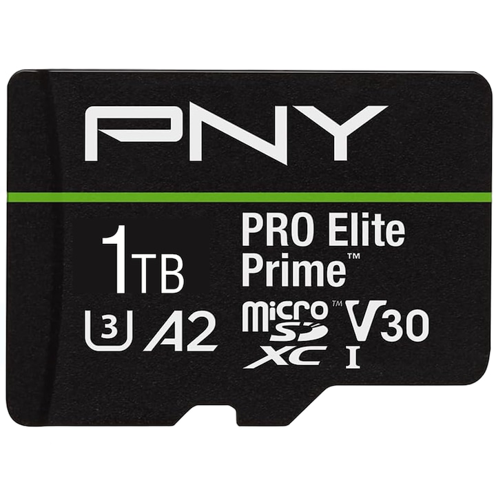 Card de memorie MicroSDXC PNY Pro Elite 1TB, UHS-I U3 A2 V30, 100MB/s, cu adaptor SD