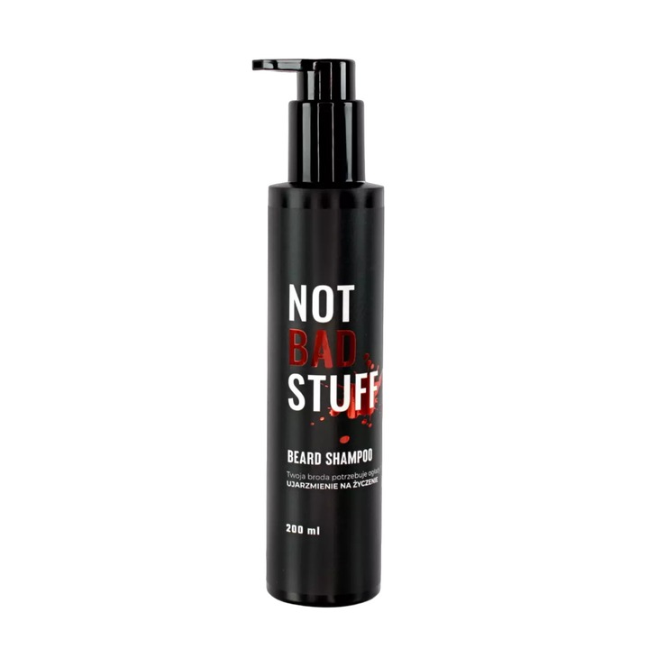 Sampon pentru barba, Not Bad Stuff, 200ml, cu carbune activ, curata si imblanzeste
