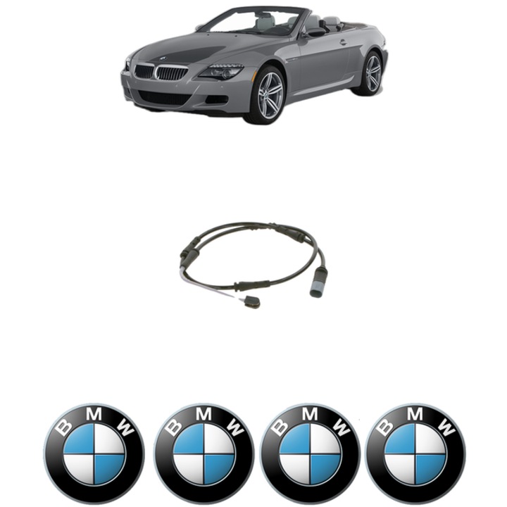 Senzor uzura placute frana BMW 6 Convertible (F12) 640 i 320 CP din 2011 - 2018, Bosch, 4x Stickere auto cu BMW