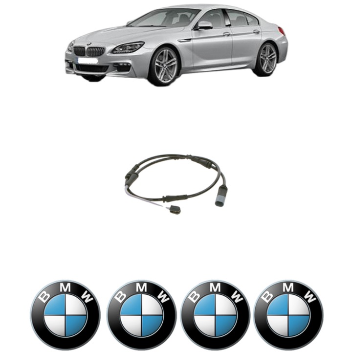Senzor uzura placute frana BMW 6 Gran Coupe (F06) 640 i xDrive 320 CP din 2013 - 2018, Bosch, 4x Stickere auto cu BMW