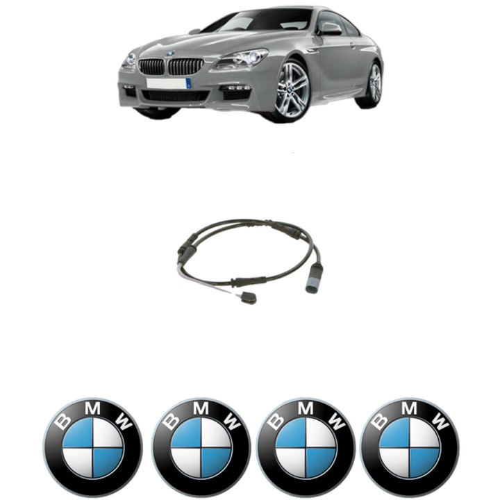 Senzor uzura placute frana BMW 6 Coupe (F13) 640 i 320 CP din 2011 - 2017, Bosch, 4x Stickere auto cu BMW