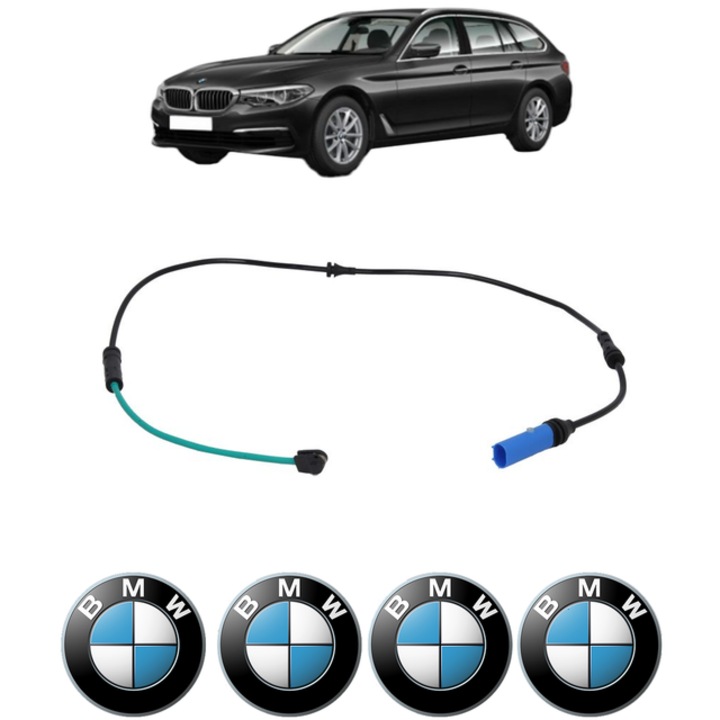 Senzor uzura placute frana BMW 5 Touring Van (G31) 540 d xDrive 320 CP din 2017, Bosch, 4x Stickere auto cu BMW