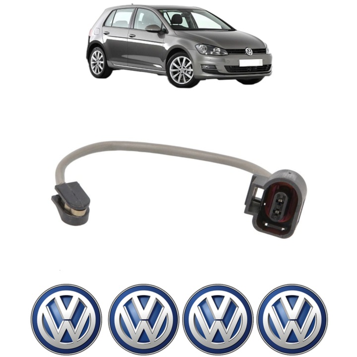 Senzor uzura placute frana Volkswagen GOLF VII (5G1, BQ1, BE1, BE2) 1.0 TSI 110 CP din 2016 - 2020, Bosch, 4x Stickere auto cu Volkswagen