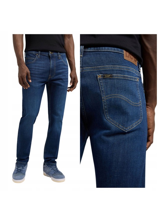 Blugi barbatesti Lee Rider, slim fit, inaltime mare, albastru, Albastru