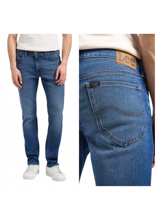 Blugi Barbati, Lee, Daren Zip Fly, Slim Fit, Talie Joasa, 5 Buzunare, Fermoar, Lungi, Bumbac, Albastru, Albastru