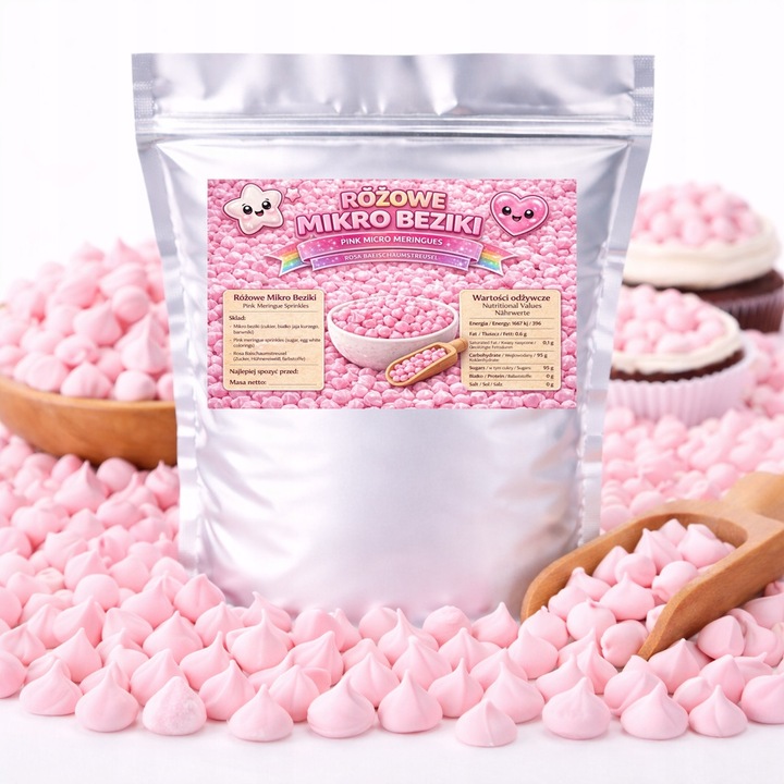 Micro bezea, WORLD CASE, 50 g, decorare prajituri, cupcake-uri, ambalaj zip