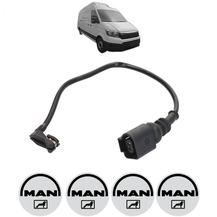 Senzor uzura placute frana MAN TGE Van 2.0 TDI RWD (UYB, UYC, UYD, 11V, 12V, 33V) 163 CP din 2023, Bosch, 4x Stickere auto cu MAN